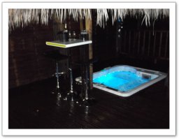 La nuit la terrasse et son spa s'eclaire de milles couleurs
